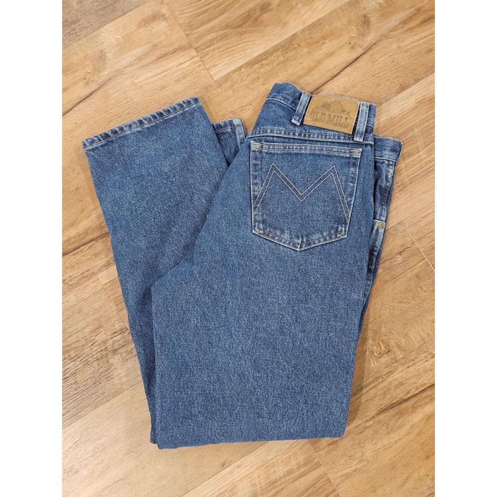 Old Mill Mens Straight Leg Jeans 34x32 Medium Wash Denim 100% Cotton MENOMDS